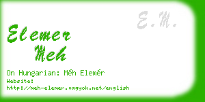 elemer meh business card