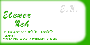 elemer meh business card